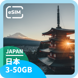 [日本]KDDI | eSIM⎪ 4G高速上網⎪ 3-50GB總量方案