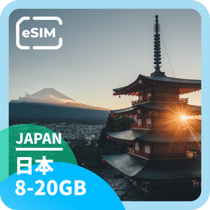 [日本] eSIM⎪ 4G高速上網⎪ 8-20GB總量方案